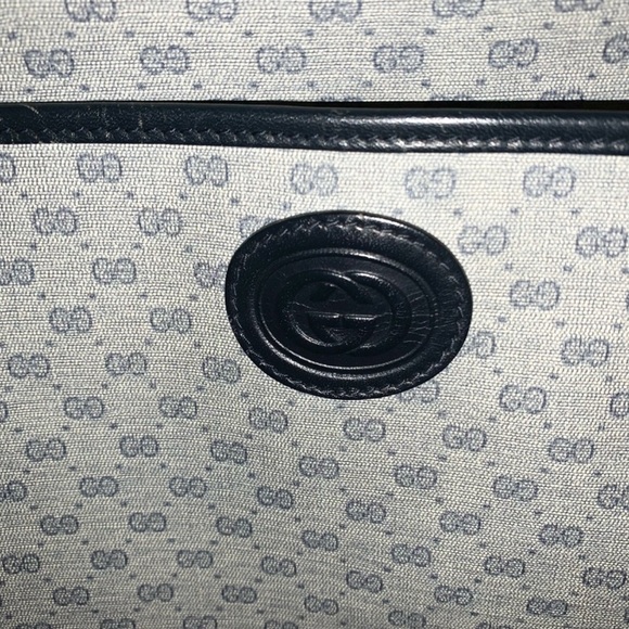 Micro GG classic vintage Navy blue Gucci tote! Computer bag. Pockets. Clean - Picture 11 of 11